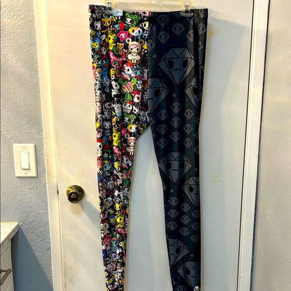 TOKIDOKI Women’s Leggings Sz 3XL Multicolor Characters & Diamanté Stretch - Picture 1 of 15